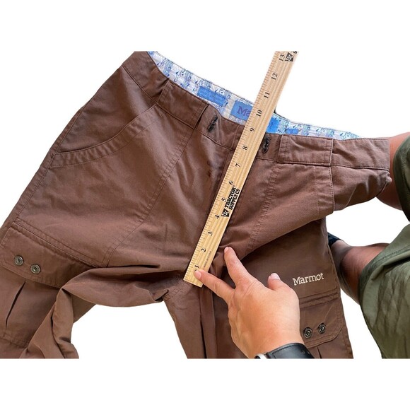 Marmot Capri Pants‎ 6 Womens Brown Cargo Pockets Cropped Beth Rodden Outdoor - Picture 13 of 16